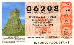 Atienza -  - Lotería Nacional - Castillos de España 02-04-1994